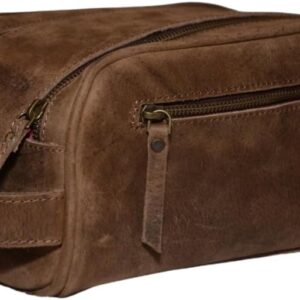 Premium Buffalo Leather Unisex Toiletry Bag/Leather Travel Kit